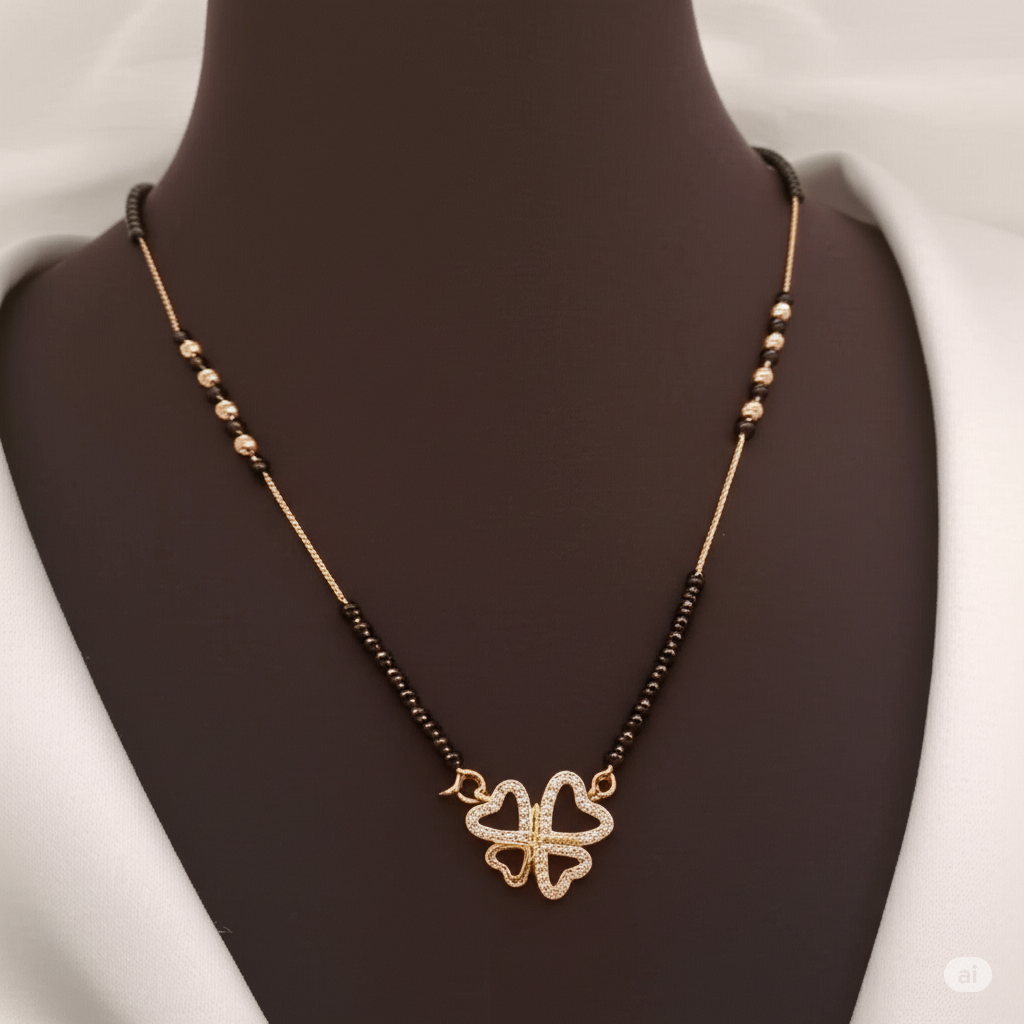 Waheeda Rosegold American Diamond Mangalsutra | Mangalsutra For Women