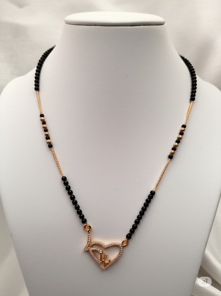 Parvathy Rosegold American Diamond Mangalsutra | Mangalsutra For Women