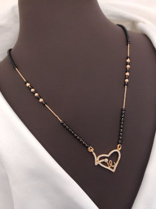 Parvathy Rosegold American Diamond Mangalsutra | Mangalsutra For Women