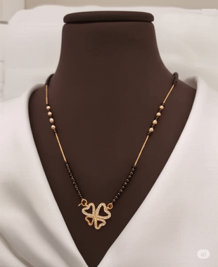 Waheeda Rosegold American Diamond Mangalsutra