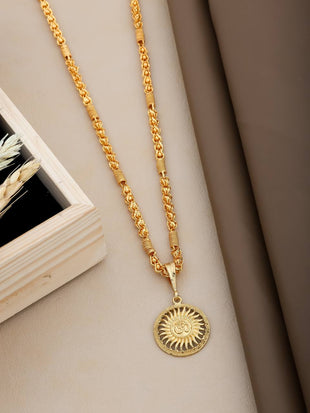 Om Surya Sun Pendant Chain For Men