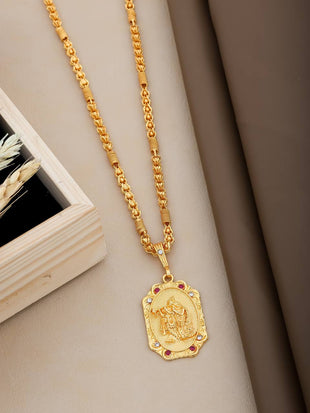 Radha Krishna Pendant Chain For Men