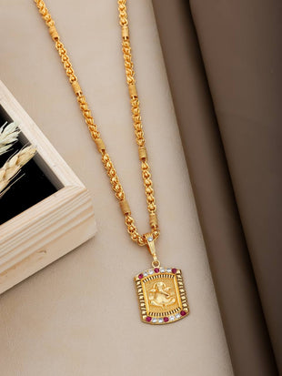 Gold Plated Lord Ganesha Pendant Chain
