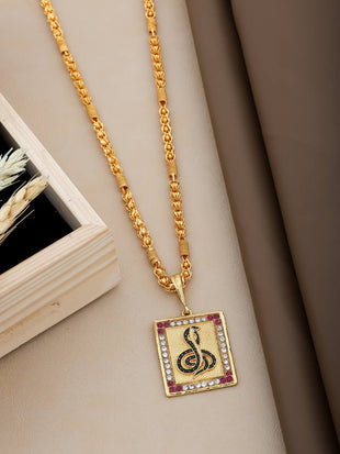 Gold Plated Nag Cobra Pendant Chain For Men