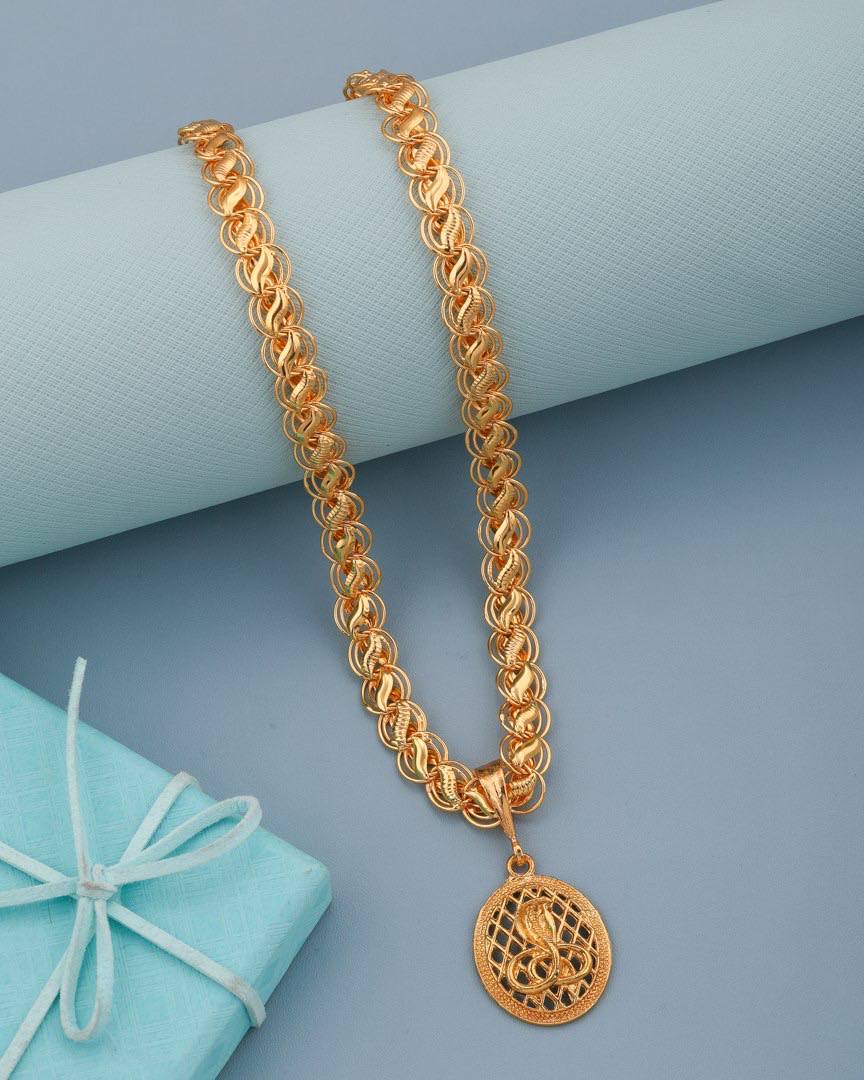 Gold Snake Pendant Chain for Men